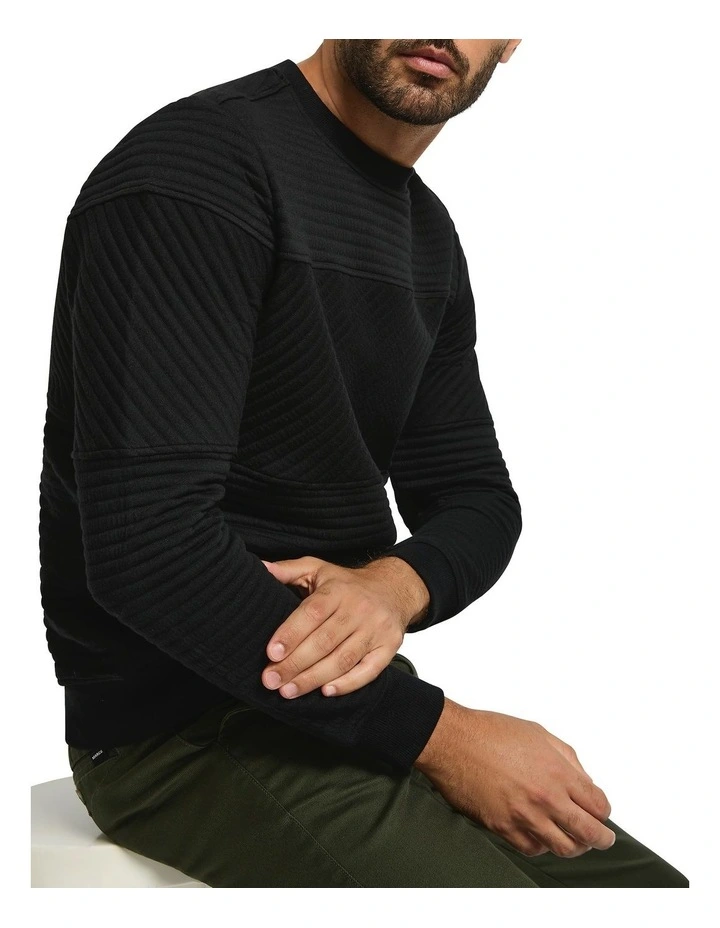 Helme Crew Neck Sweat in Black image 3