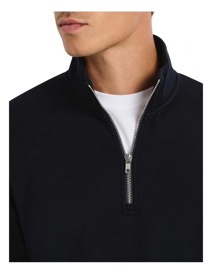 Neo Quarter Zip Sweat in Ink image 3