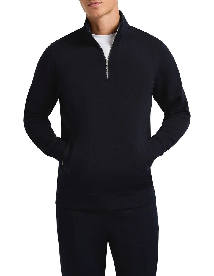 Neo Quarter Zip Sweat in Ink image 4