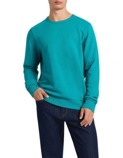 Marcs Logo Badge Sweat in Teal Green