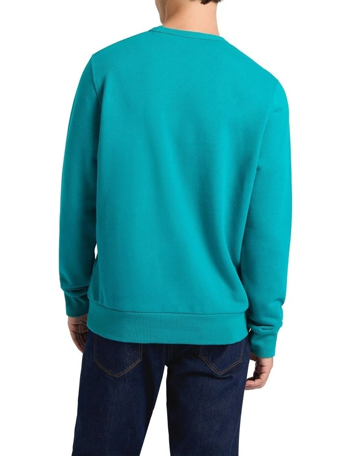 Marcs Logo Badge Sweat in Teal Green image 2