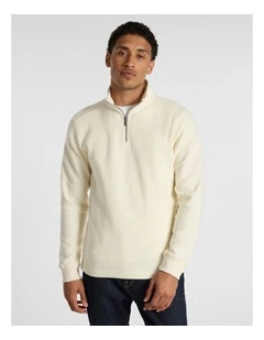 Let It Rain 1/4 Zip Sweat in Birch