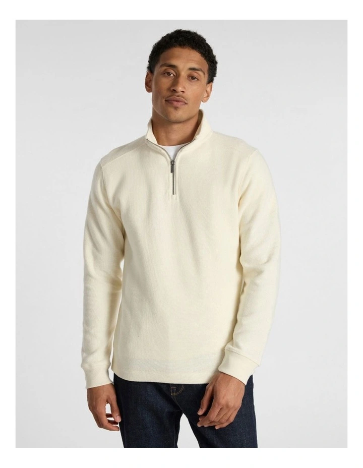 Let It Rain 1/4 Zip Sweat in Birch image 1