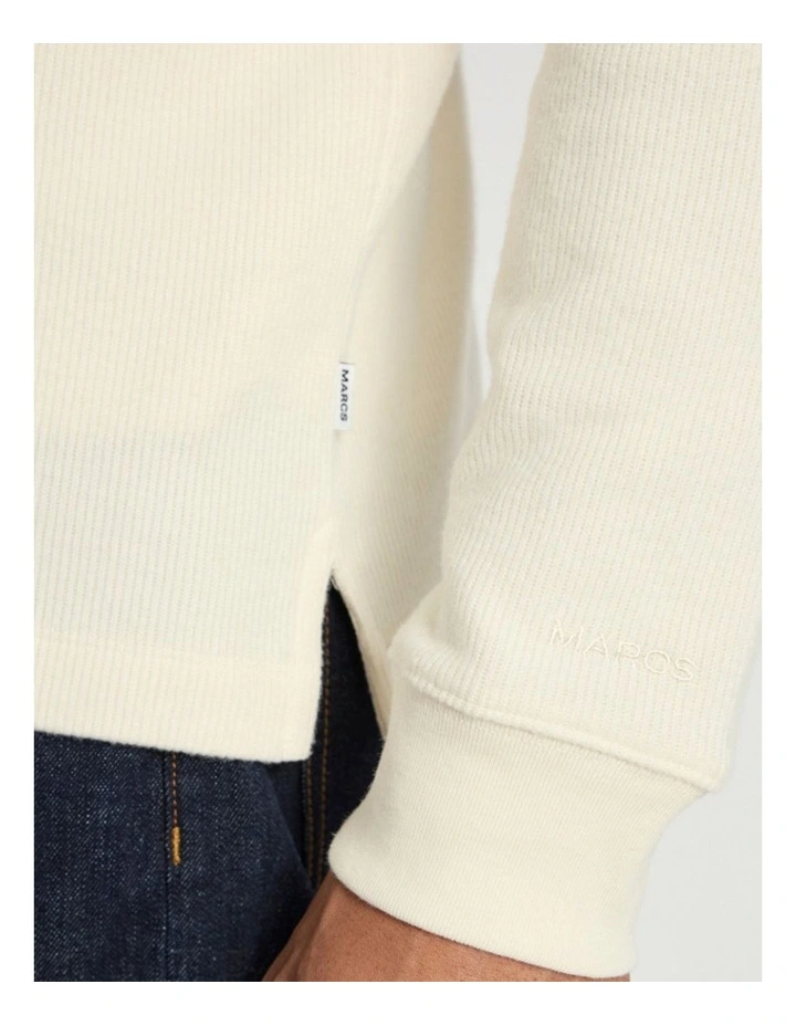 Let It Rain 1/4 Zip Sweat in Birch image 3