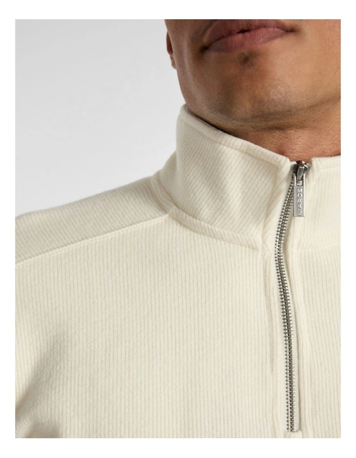 Let It Rain 1/4 Zip Sweat in Birch image 4