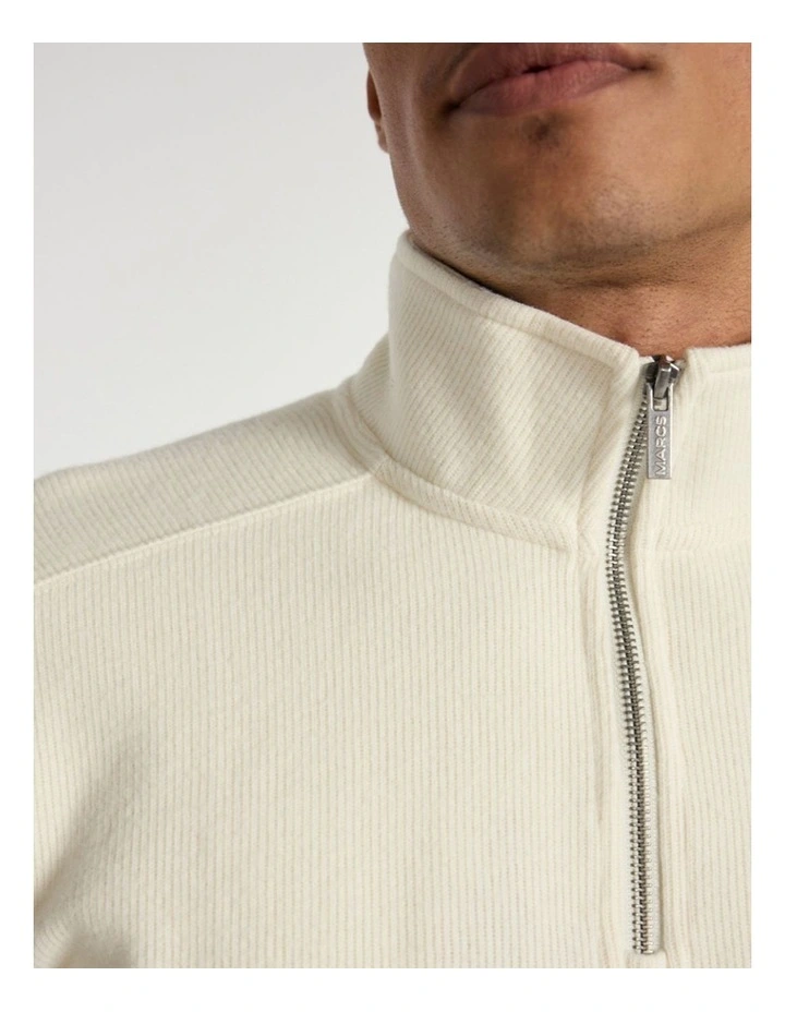 Let It Rain 1/4 Zip Sweat in Birch image 4