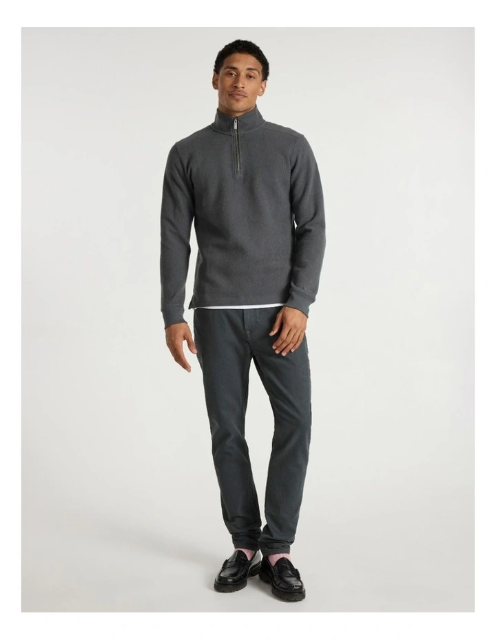 Let It Rain 1/4 Zip Sweat in Charcoal image 1