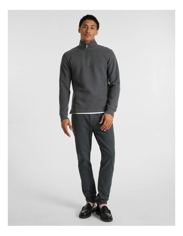 Let It Rain 1/4 Zip Sweat in Charcoal image 2