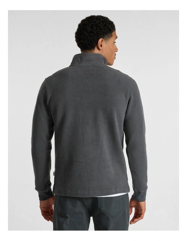 Let It Rain 1/4 Zip Sweat in Charcoal image 3