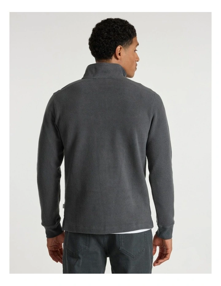 Let It Rain 1/4 Zip Sweat in Charcoal image 6