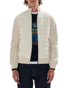 Dimitri Padded Zip Front Sweat in Biscuit