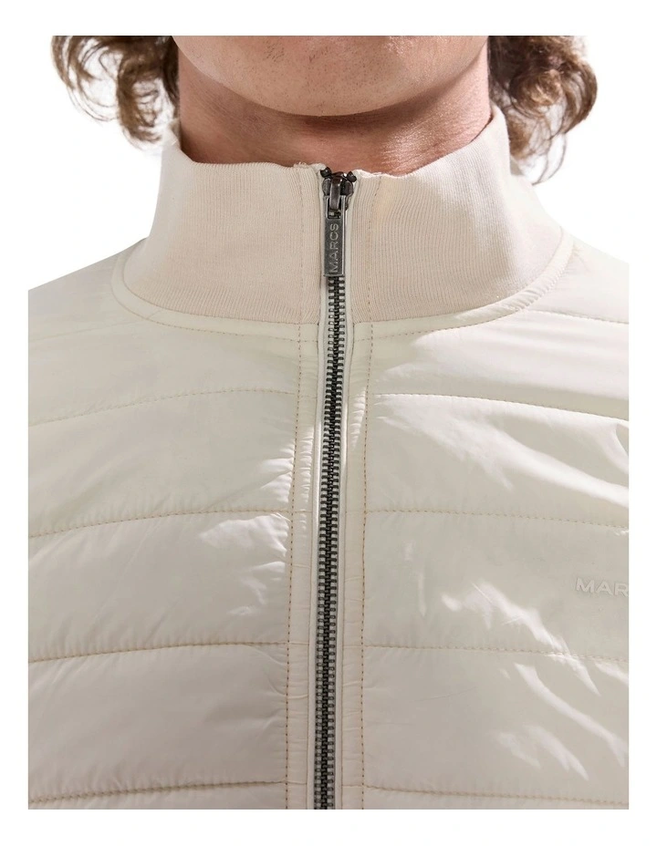Dimitri Padded Zip Front Sweat in Biscuit image 3