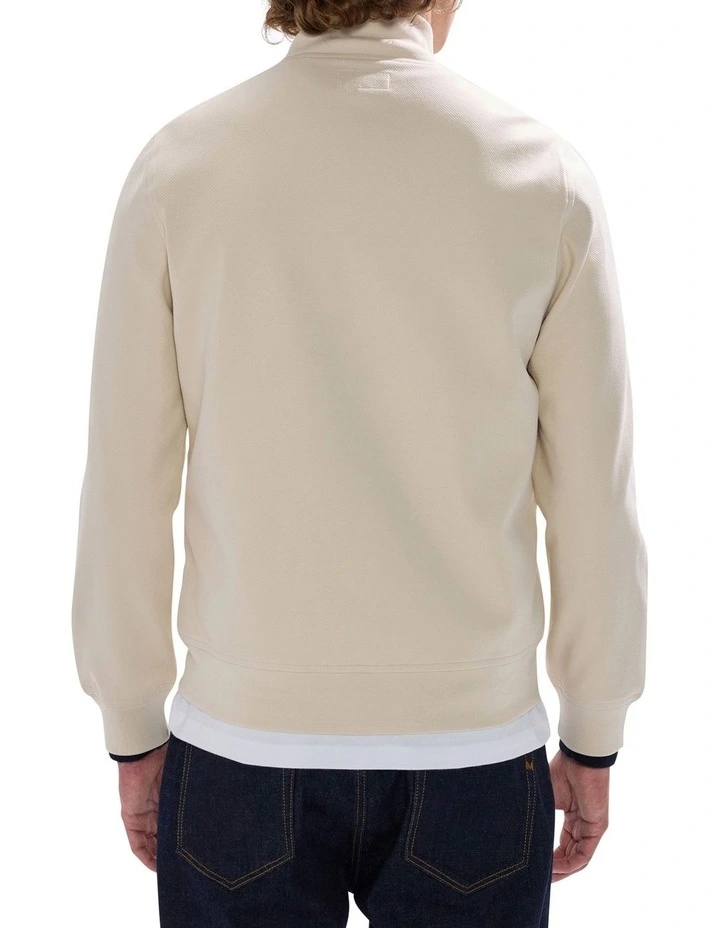 Dimitri Padded Zip Front Sweat in Biscuit image 4