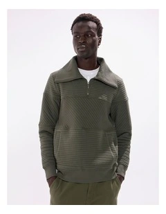 Helme 1/4 Zip Sweat in Agave Green