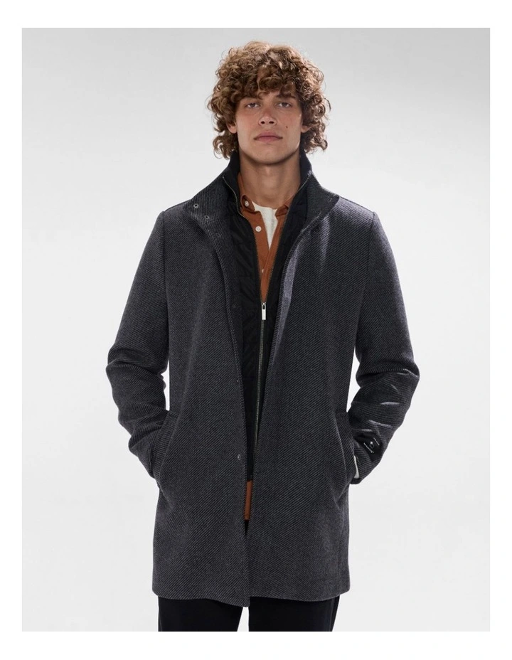 Kurt Wool Blend Coat in Charcoal image 1
