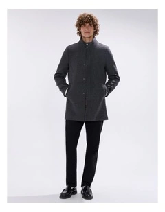 Kurt Wool Blend Coat in Charcoal