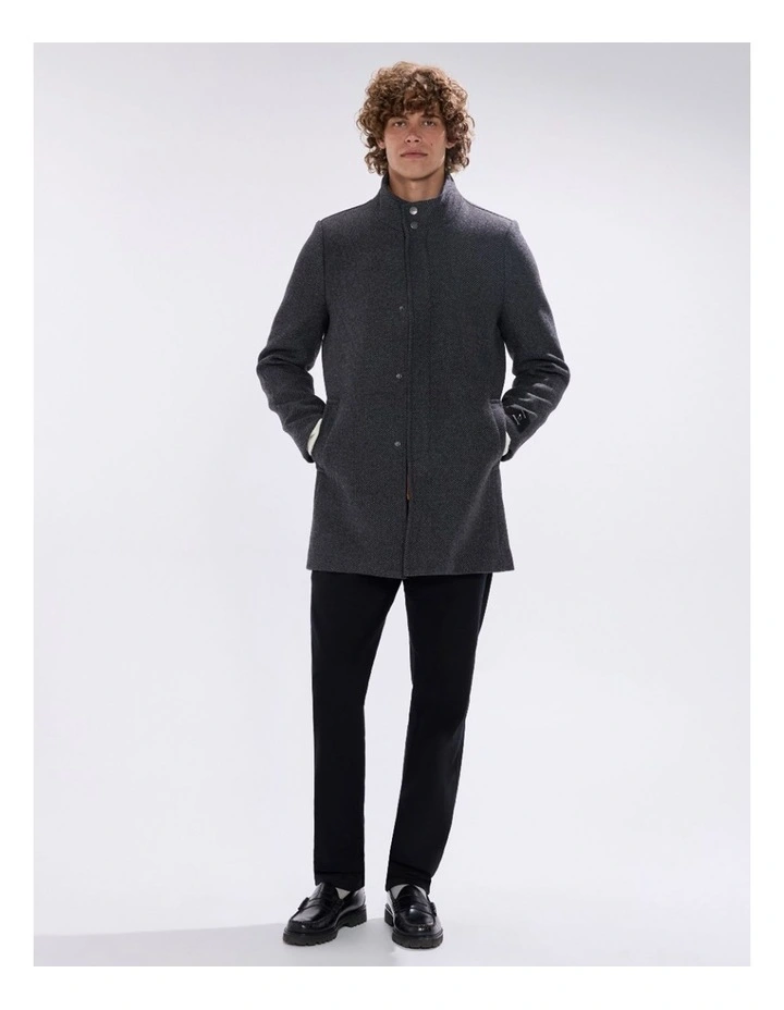 Kurt Wool Blend Coat in Charcoal image 1