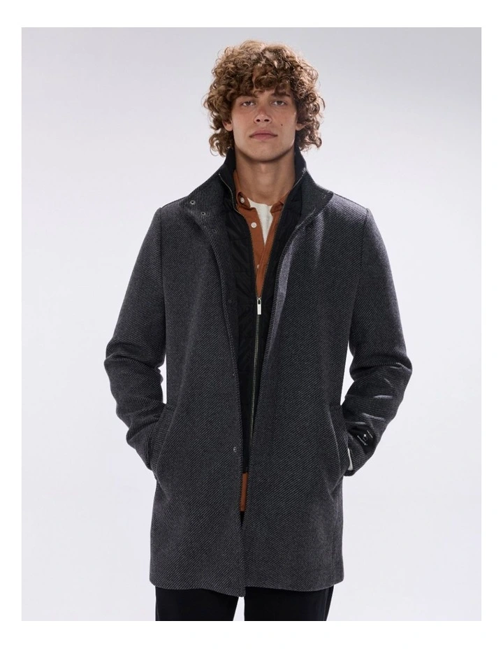 Kurt Wool Blend Coat in Charcoal image 2