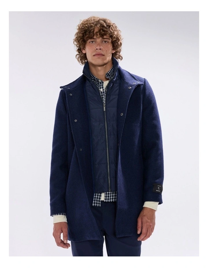 Kurt Wool Blend Coat in Navy image 2