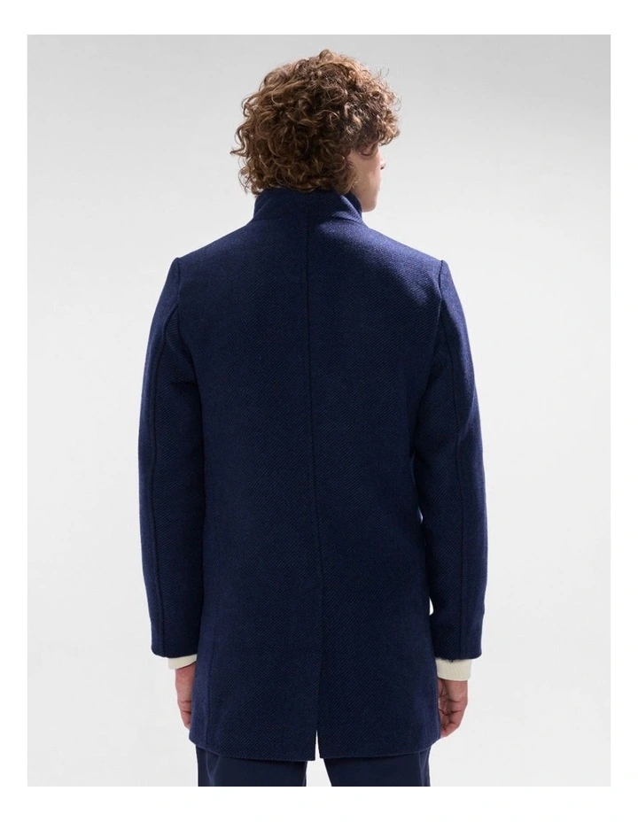 Kurt Wool Blend Coat in Navy image 3