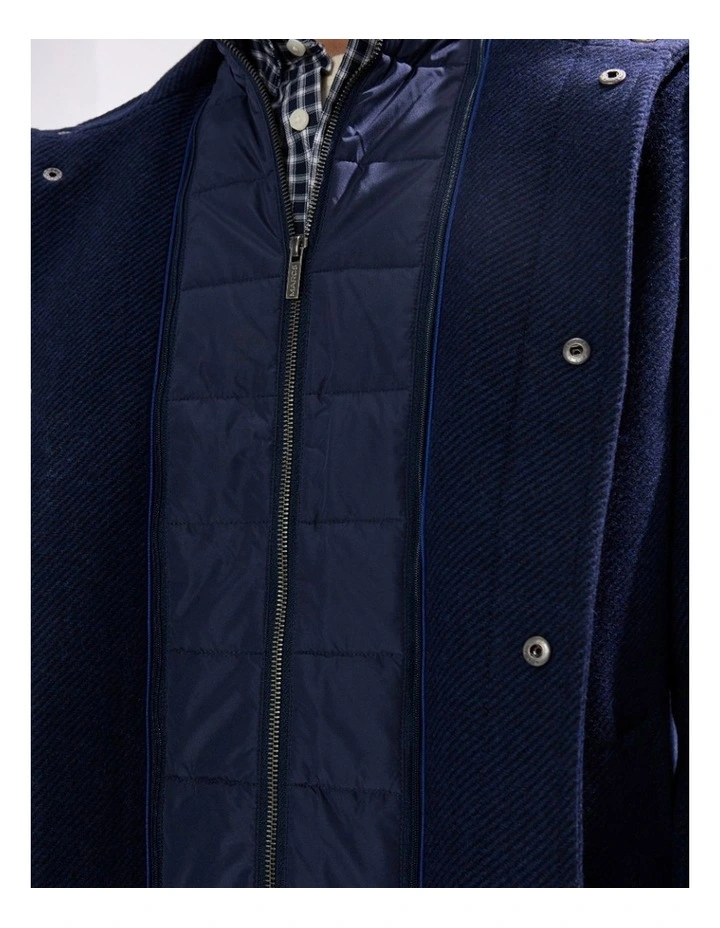 Kurt Wool Blend Coat in Navy image 3