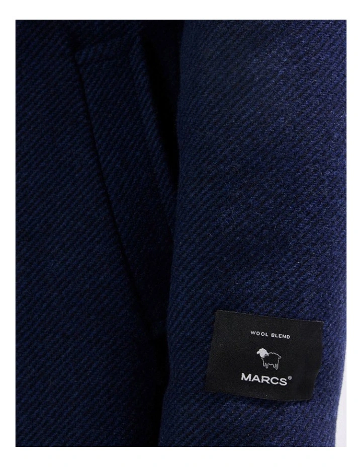 Kurt Wool Blend Coat in Navy image 4