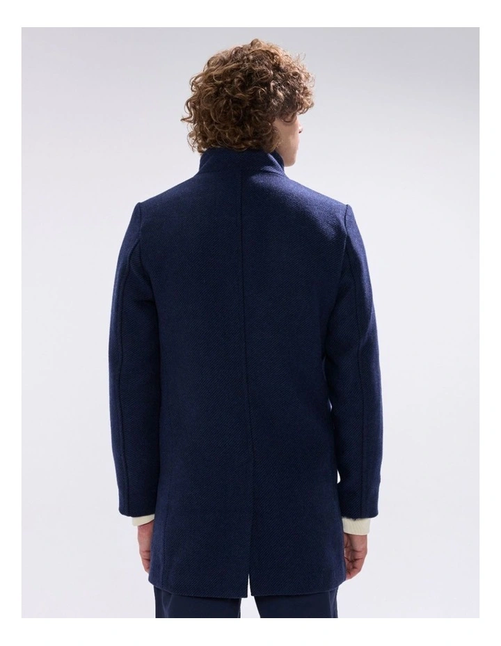 Kurt Wool Blend Coat in Navy image 6