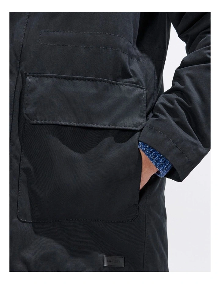 Lenny Longline Parka in Black image 3