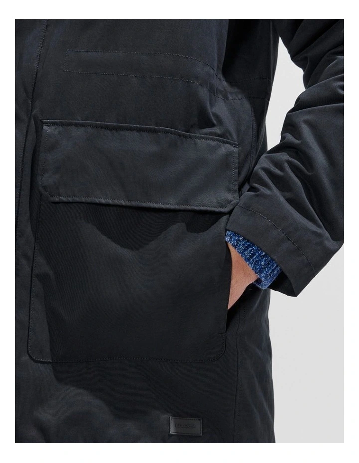 Lenny Longline Parka in Black image 4