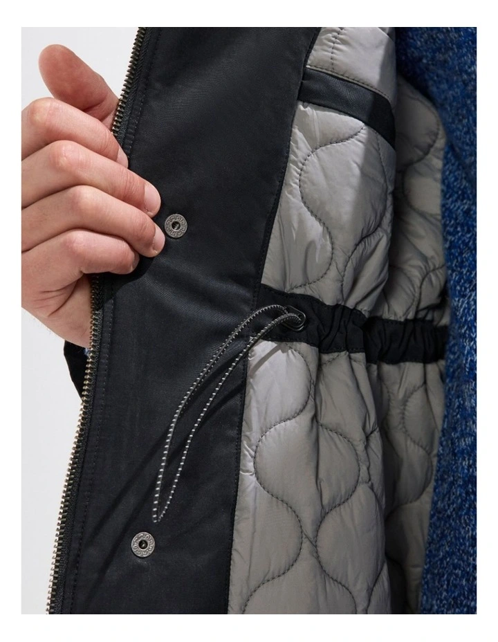 Lenny Longline Parka in Black image 4
