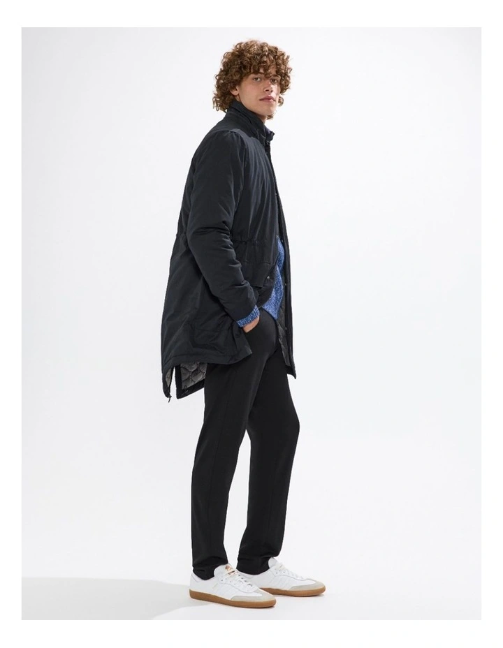 Lenny Longline Parka in Black image 5