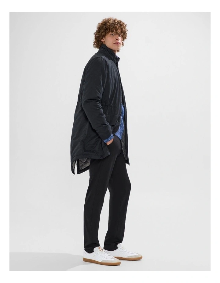 Lenny Longline Parka in Black image 6