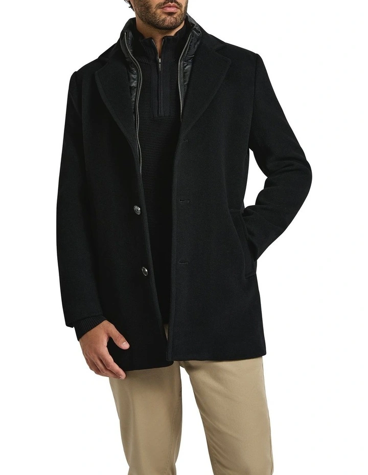 Sean Wool Blend Coat in Black image 2