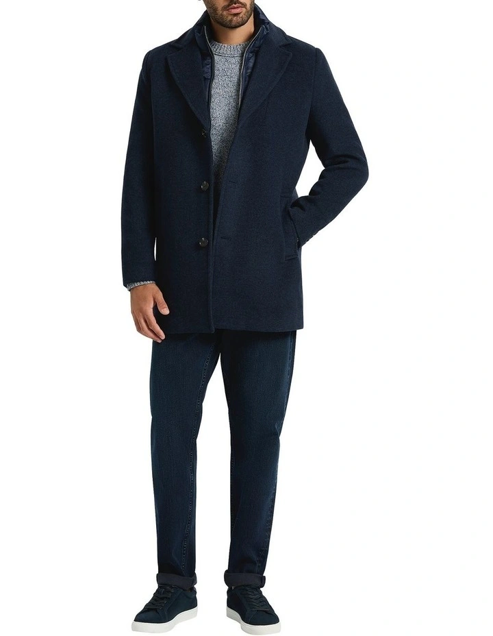 Sean Wool Blend Coat in Navy Marle image 1