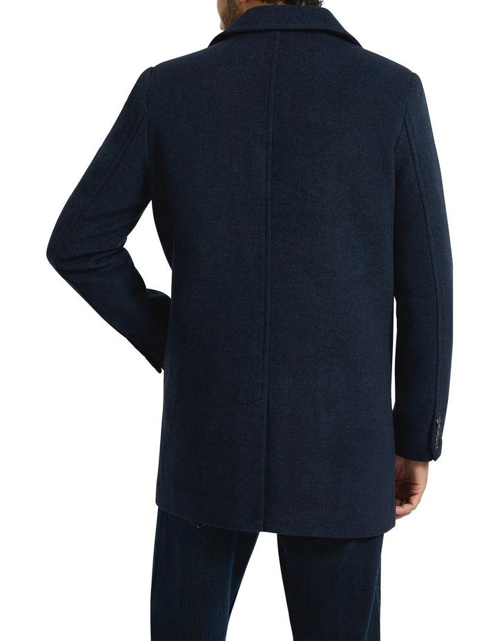 Sean Wool Blend Coat in Navy Marle image 4