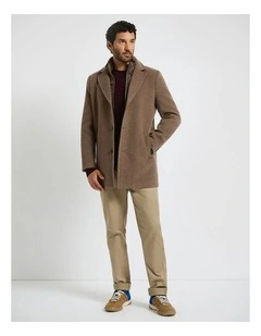 Sean Wool Blend Coat in Toffee