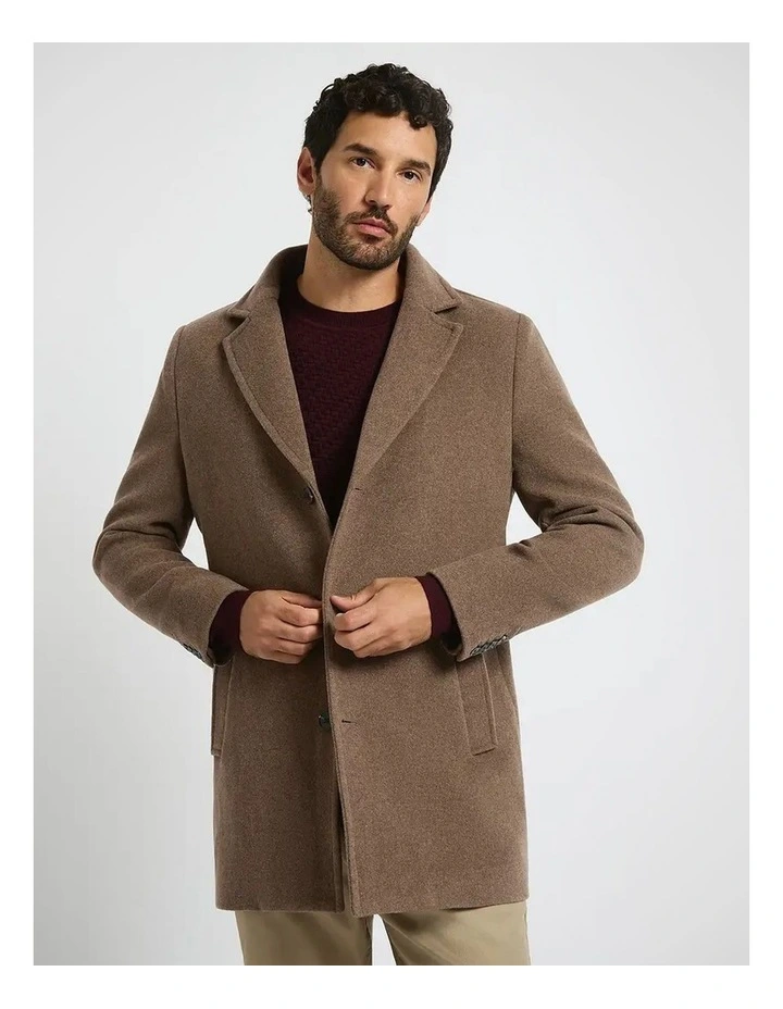 Sean Wool Blend Coat in Toffee image 2