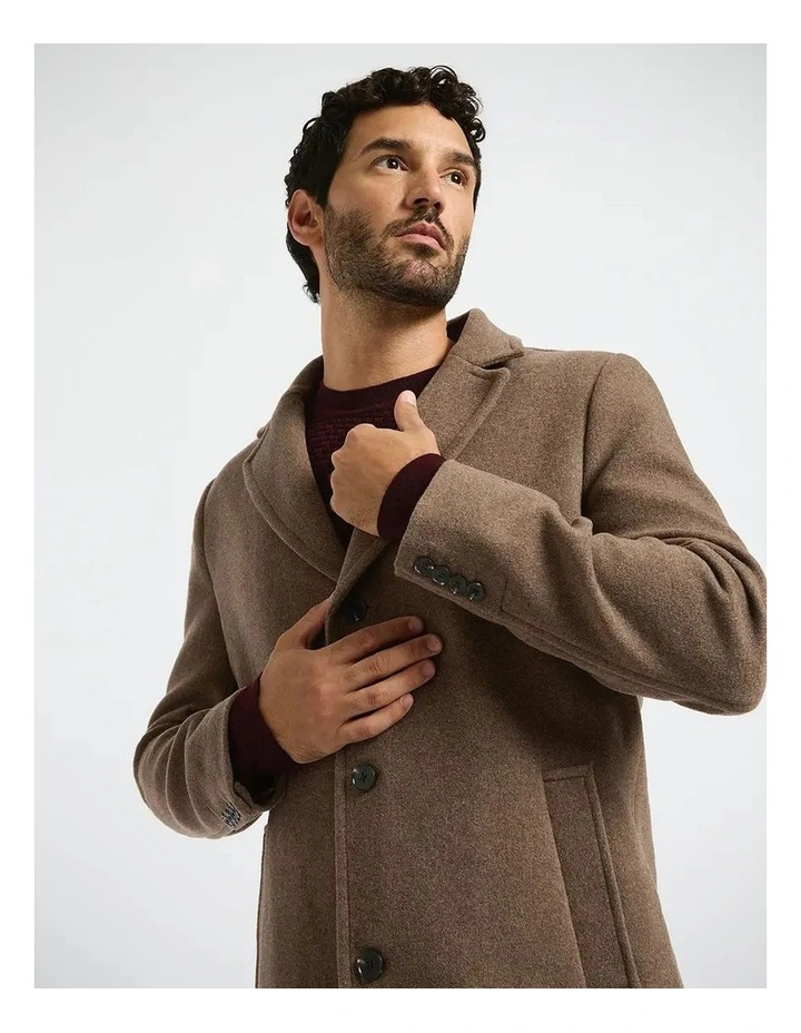 Sean Wool Blend Coat in Toffee image 4