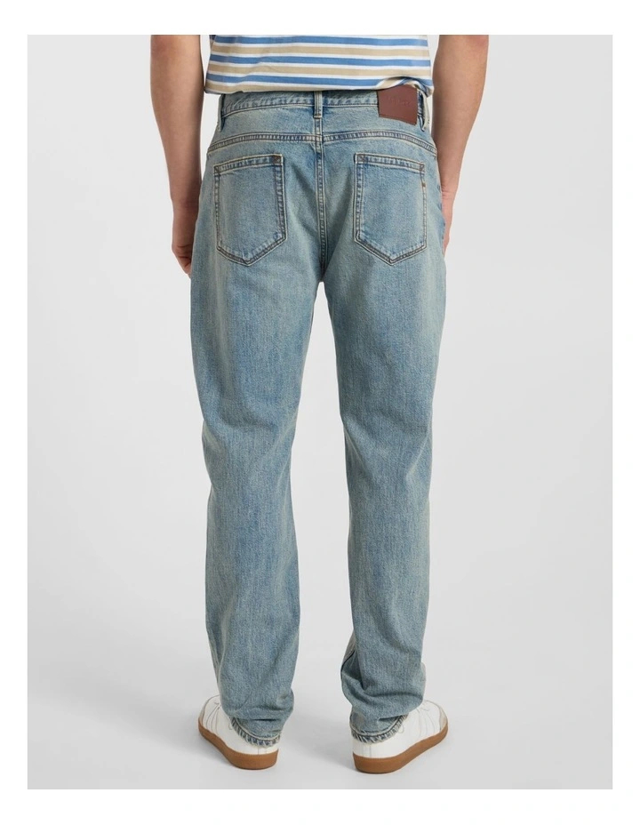 Hugo Relaxed Fit Patch Jean in High Low Wash image 3