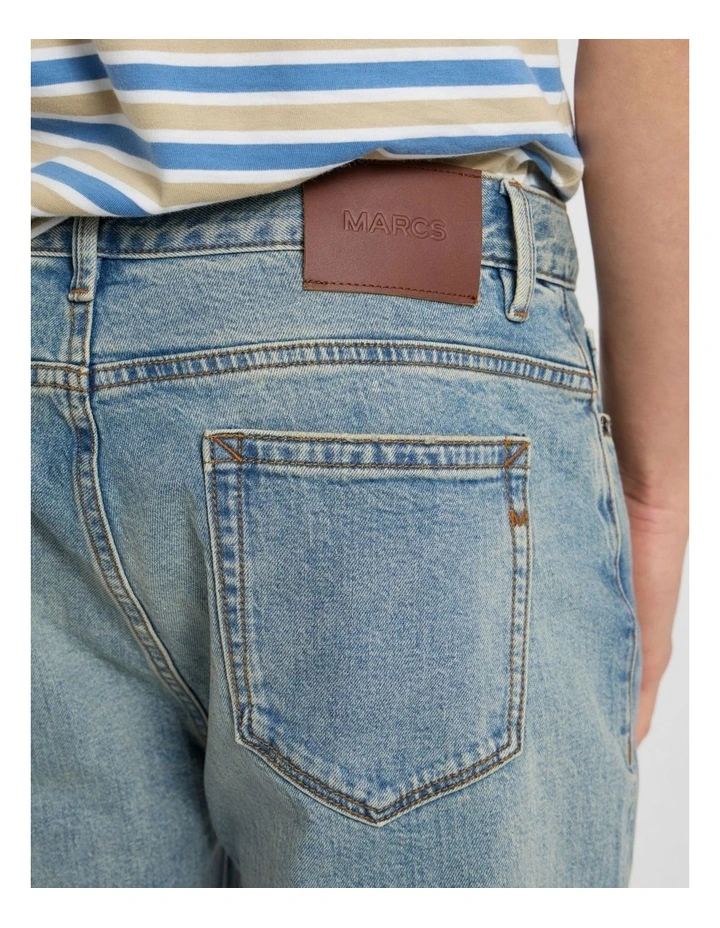 Hugo Relaxed Fit Patch Jean in High Low Wash image 4
