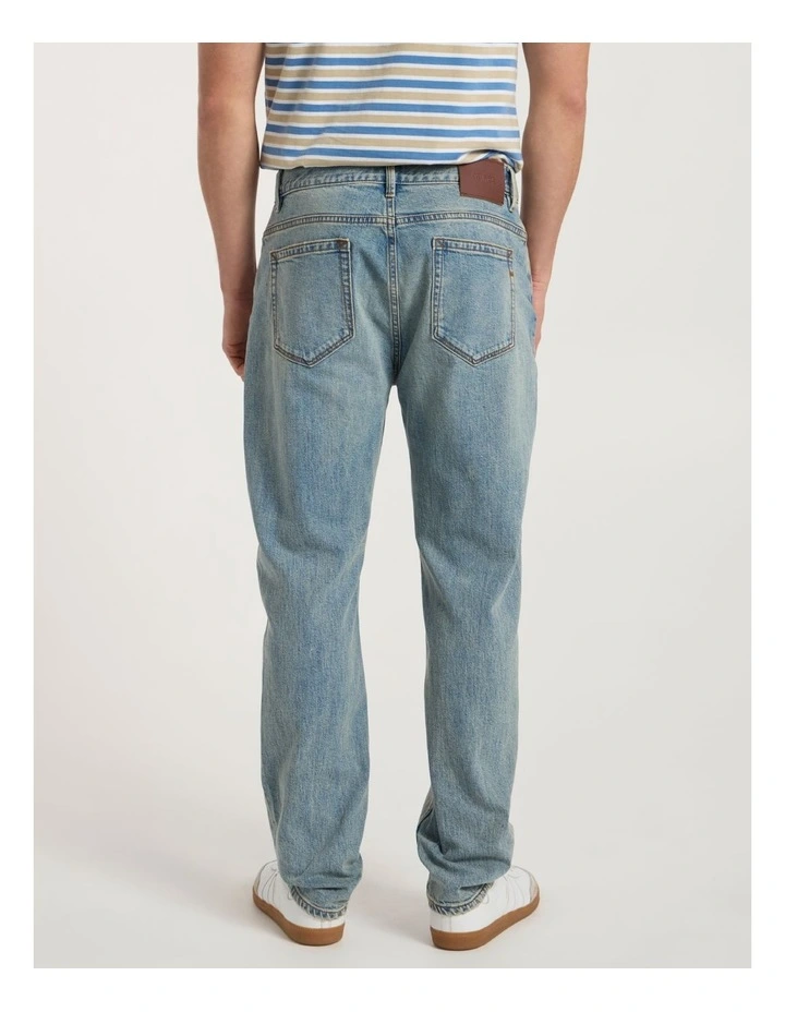 Hugo Relaxed Fit Patch Jean in High Low Wash image 4