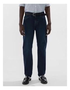 Hugo Relaxed Fit Jean in Blue Black