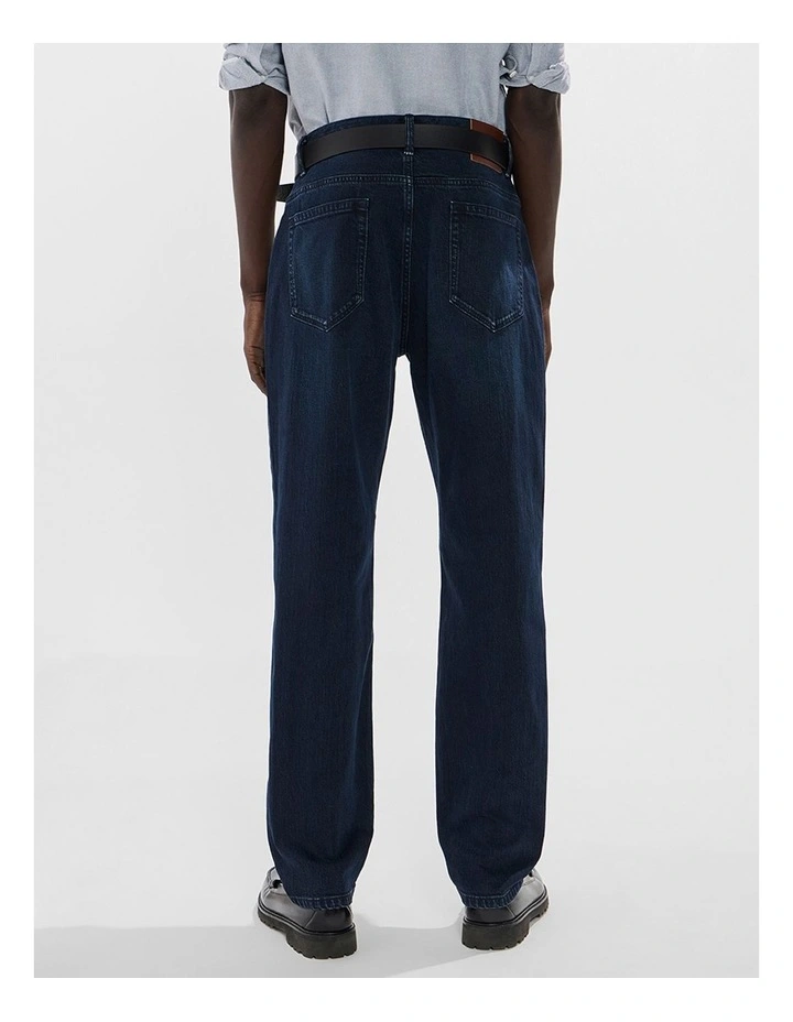 Hugo Relaxed Fit Jean in Blue Black image 3