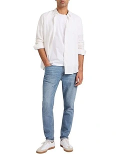 Jordan Slim Leg Jean in Mid Wash