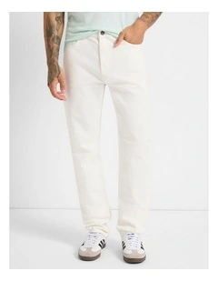 Hugo Relaxed Fit Jean in Ivory