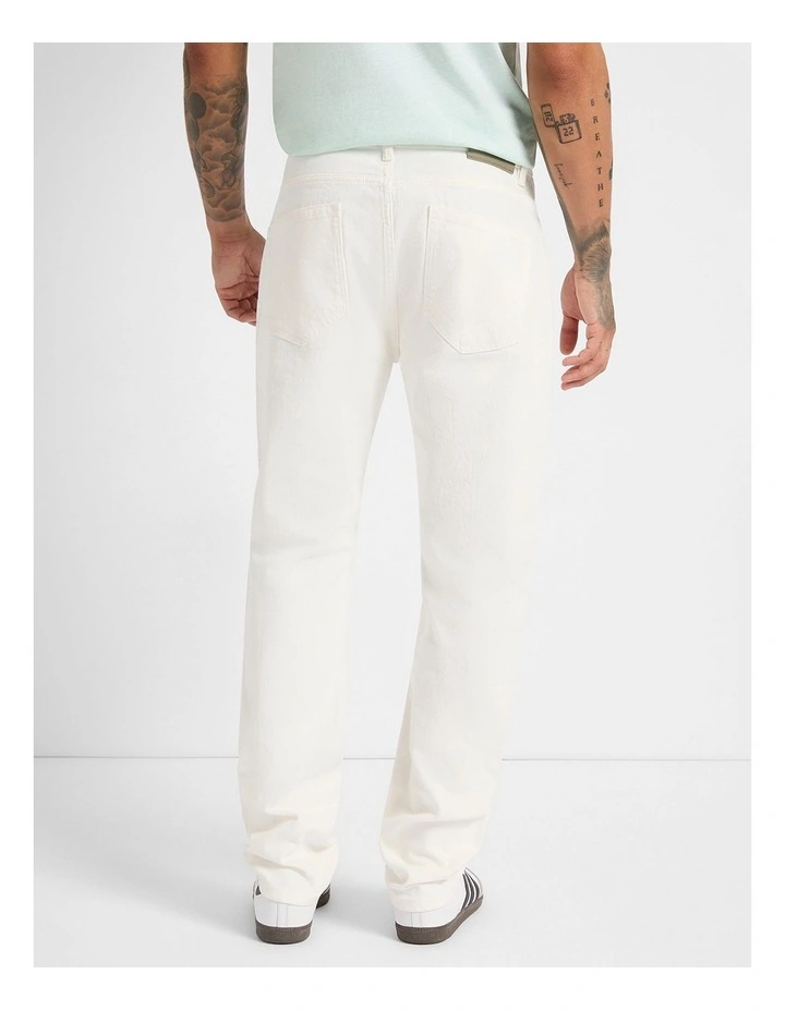 Hugo Relaxed Fit Jean in Ivory image 3
