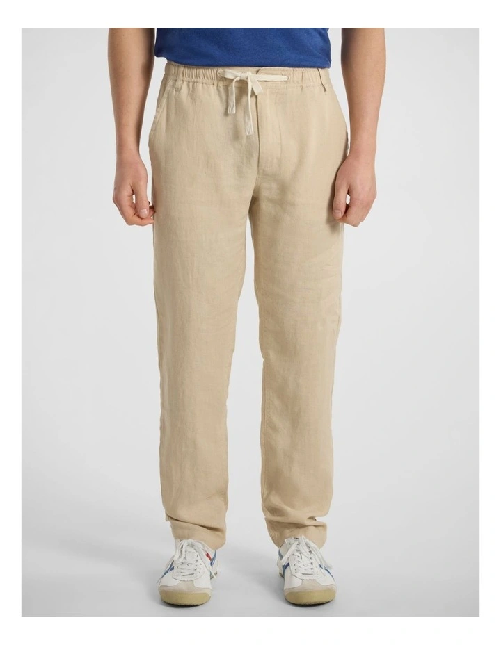 Jasper Linen Pant in Latte image 2