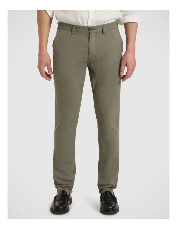 Brayden Textured Chino Pant in Dark Olive image 1