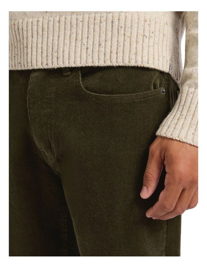 Matteo 5 Pocket Corduroy Pant in Dark Olive image 4
