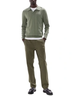 Dave Slim Fit Pant in Dark Moss